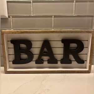 Rustic Black and White BAR Sign
